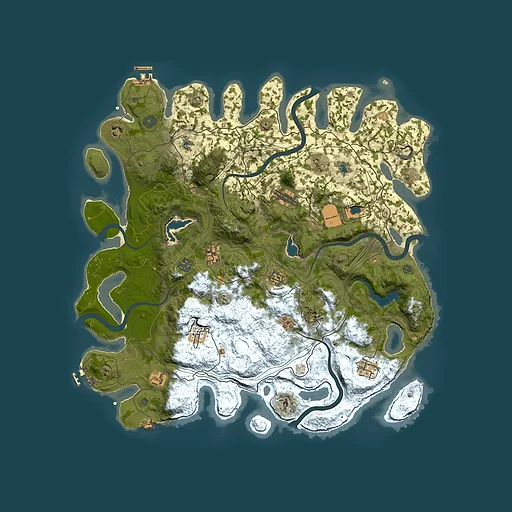 Rust map seed 0, 4500x4500m top-down preview