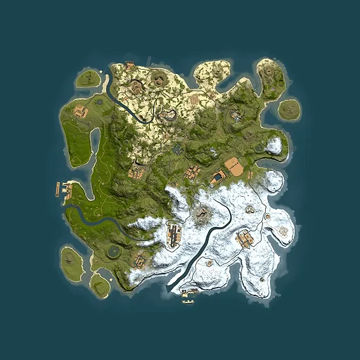 Rust map seed 0, 3750x3750m top-down preview