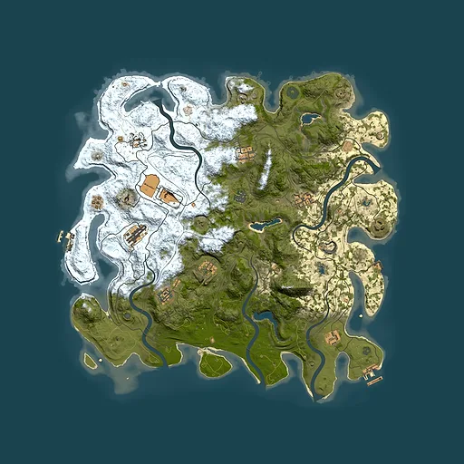 Rust map seed 0, 4500x4500m top-down preview