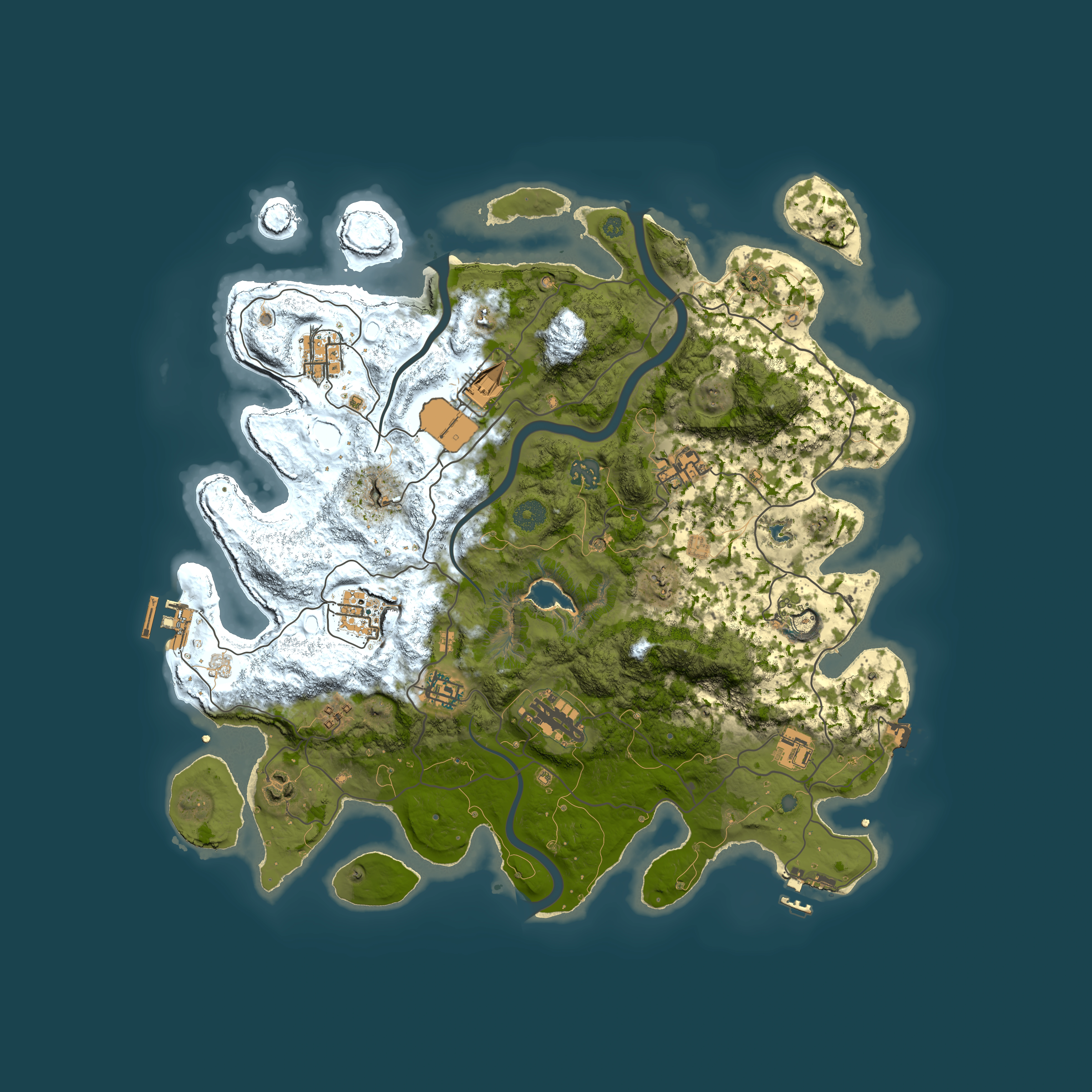 Full top-down render of Rust map seed 175283728, 4000x4000m