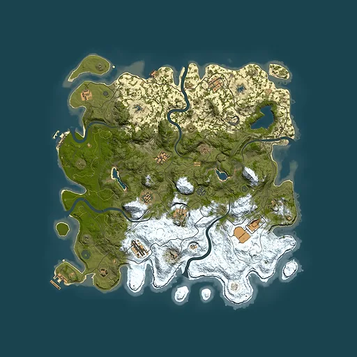 Rust map seed 0, 4500x4500m top-down preview