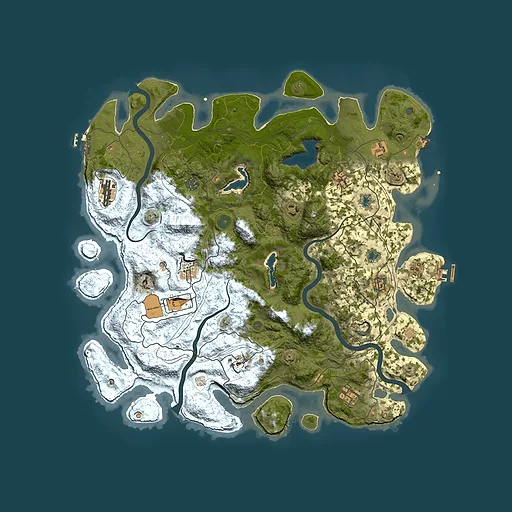 Rust map seed 0, 4500x4500m top-down preview