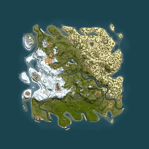 Rust map seed 0, 4250x4250m top-down preview