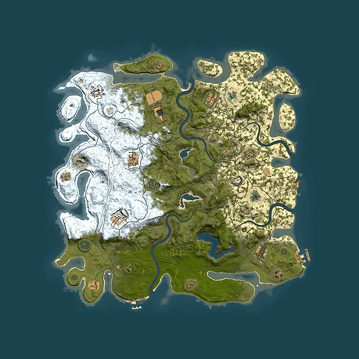 Rust map seed 0, 4500x4500m top-down preview