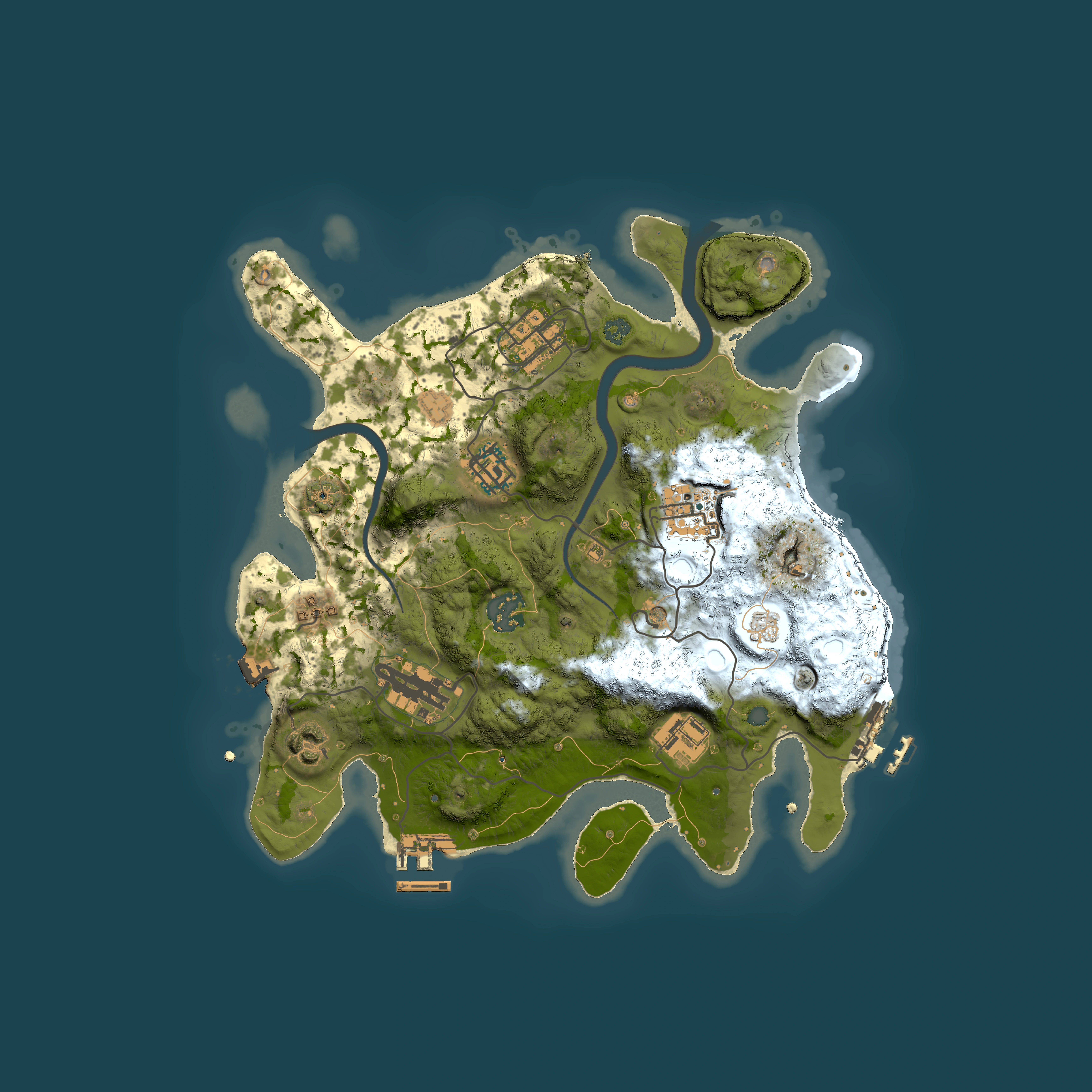 Full top-down render of Rust map seed 1931185846, 3000x3000m