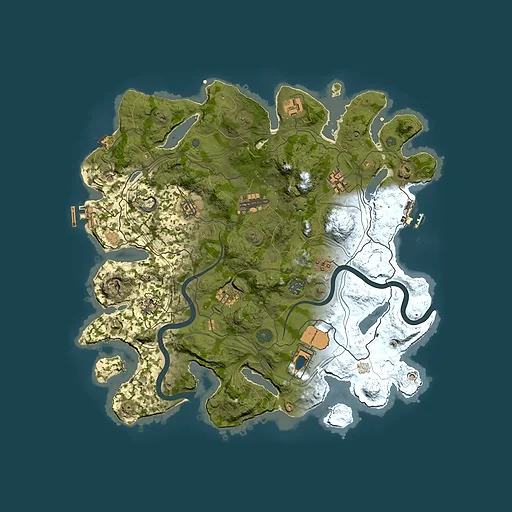 Rust map seed 1337, 3850x3850m top-down preview