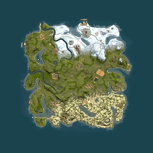 Rust map seed 1337, 3850x3850m top-down preview