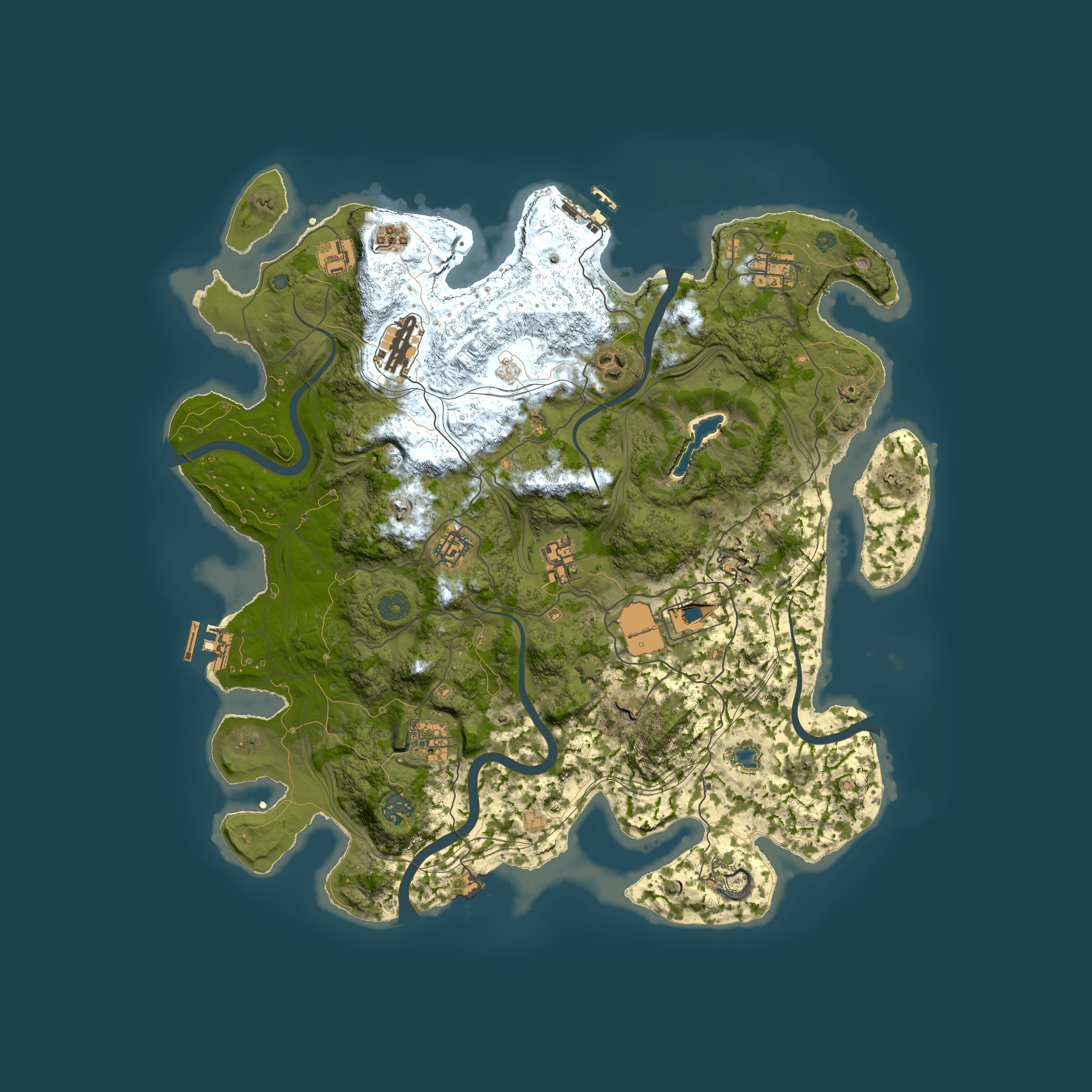 Full top-down render of Rust map seed 0, 4250x4250m