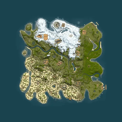 Rust map seed 0, 4000x4000m top-down preview