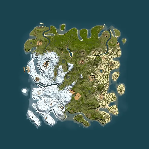 Rust map seed 0, 4250x4250m top-down preview