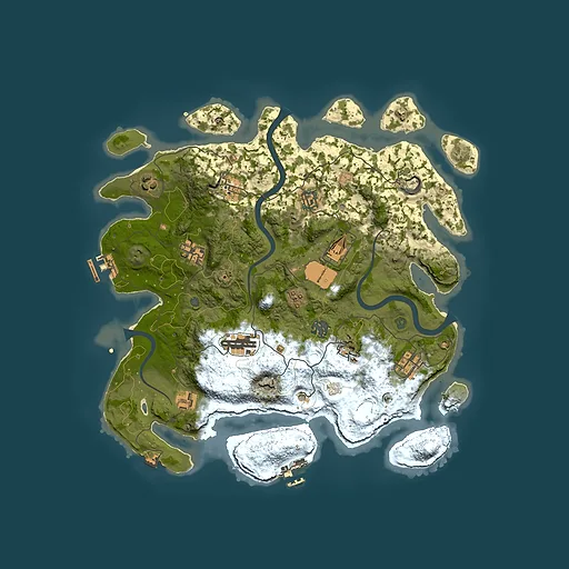 Rust map seed 0, 3700x3700m top-down preview