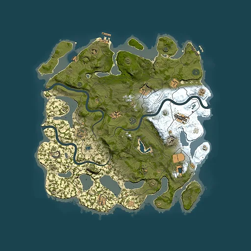 Rust map seed 1, 4250x4250m top-down preview