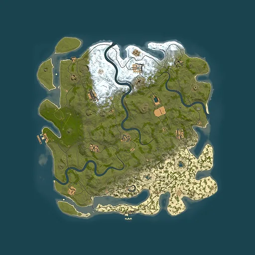 Rust map seed 1337, 4500x4500m top-down preview