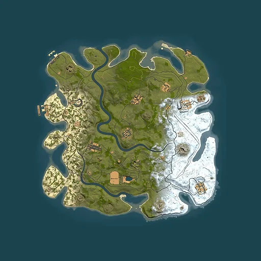 Rust map seed 1337, 4000x4000m top-down preview