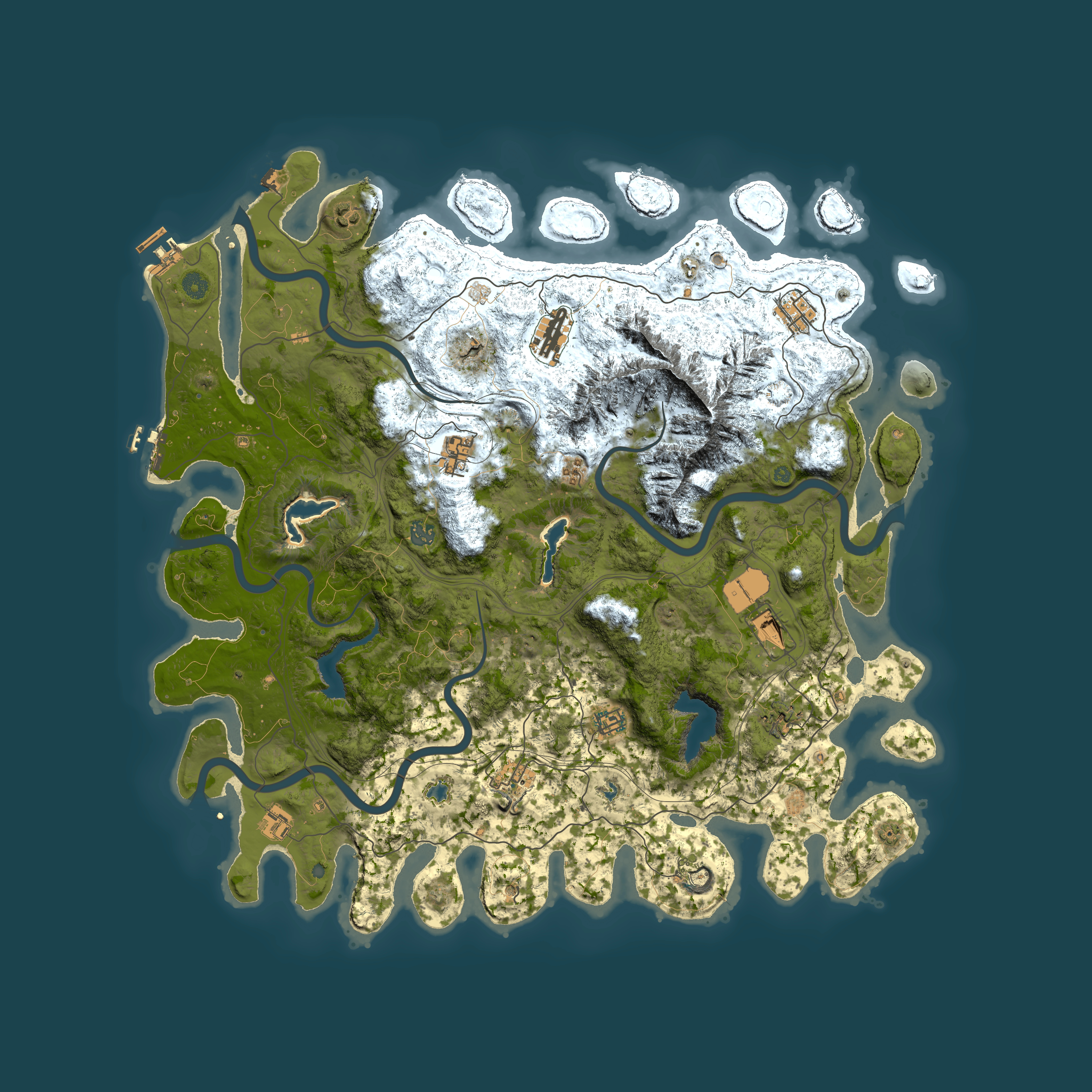 Full top-down render of Rust map seed 1650110284, 5000x5000m