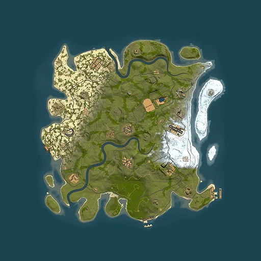 Rust map seed 1337, 4000x4000m top-down preview