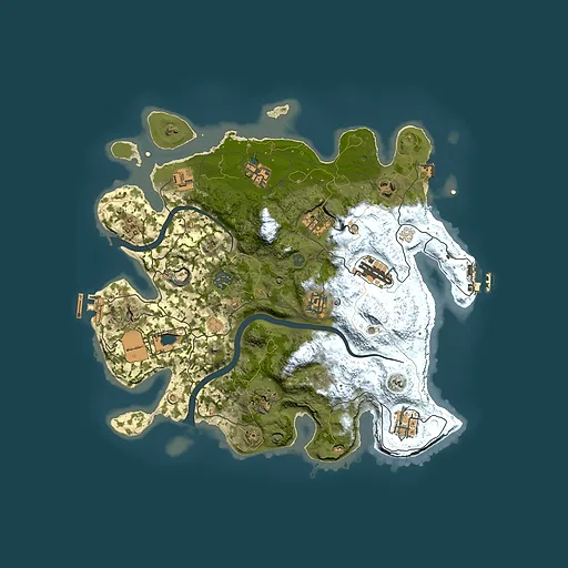 Rust map seed 0, 3500x3500m top-down preview