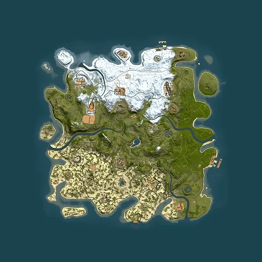 Rust map seed 0, 4250x4250m top-down preview