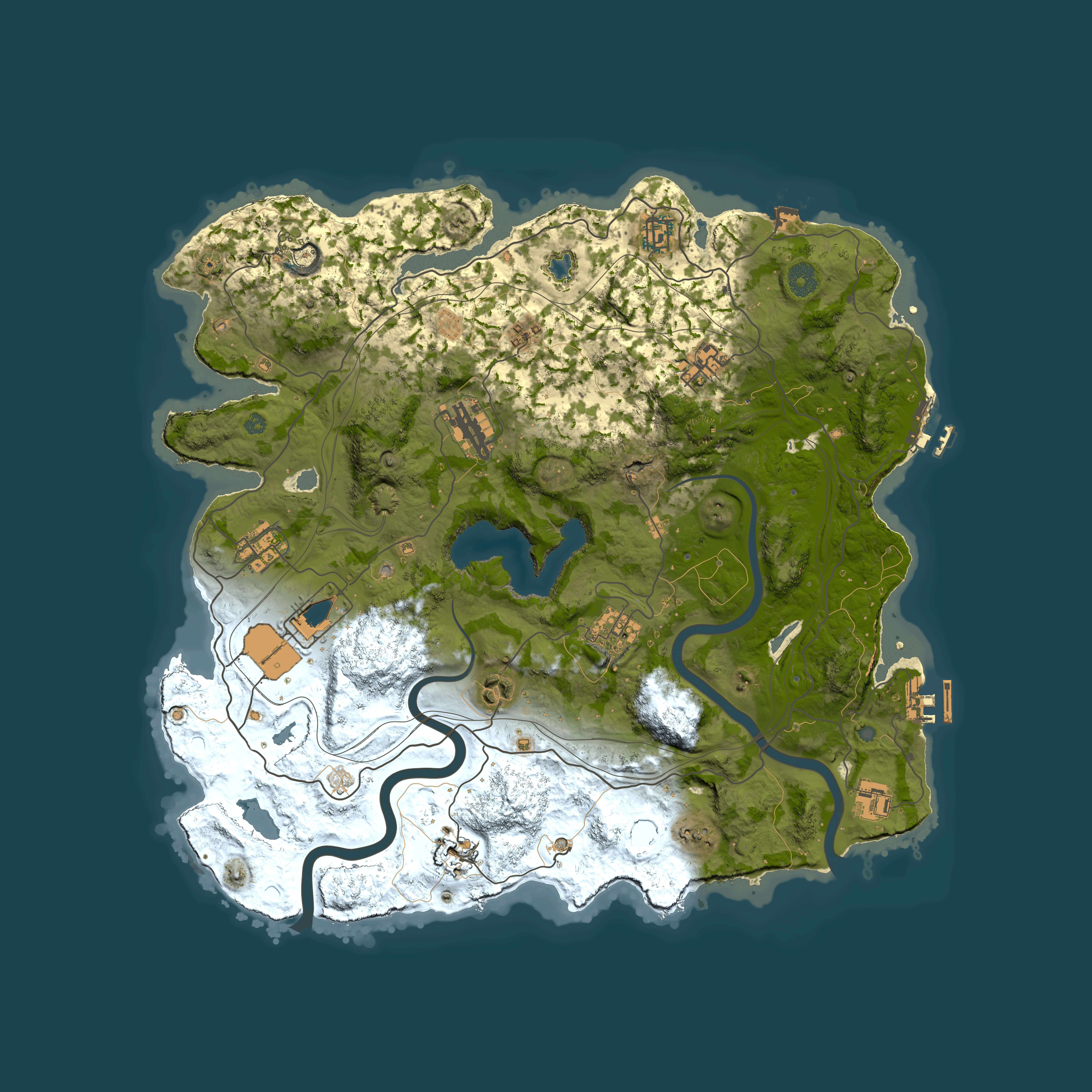 Full top-down render of Rust map seed 1728993471, 4000x4000m