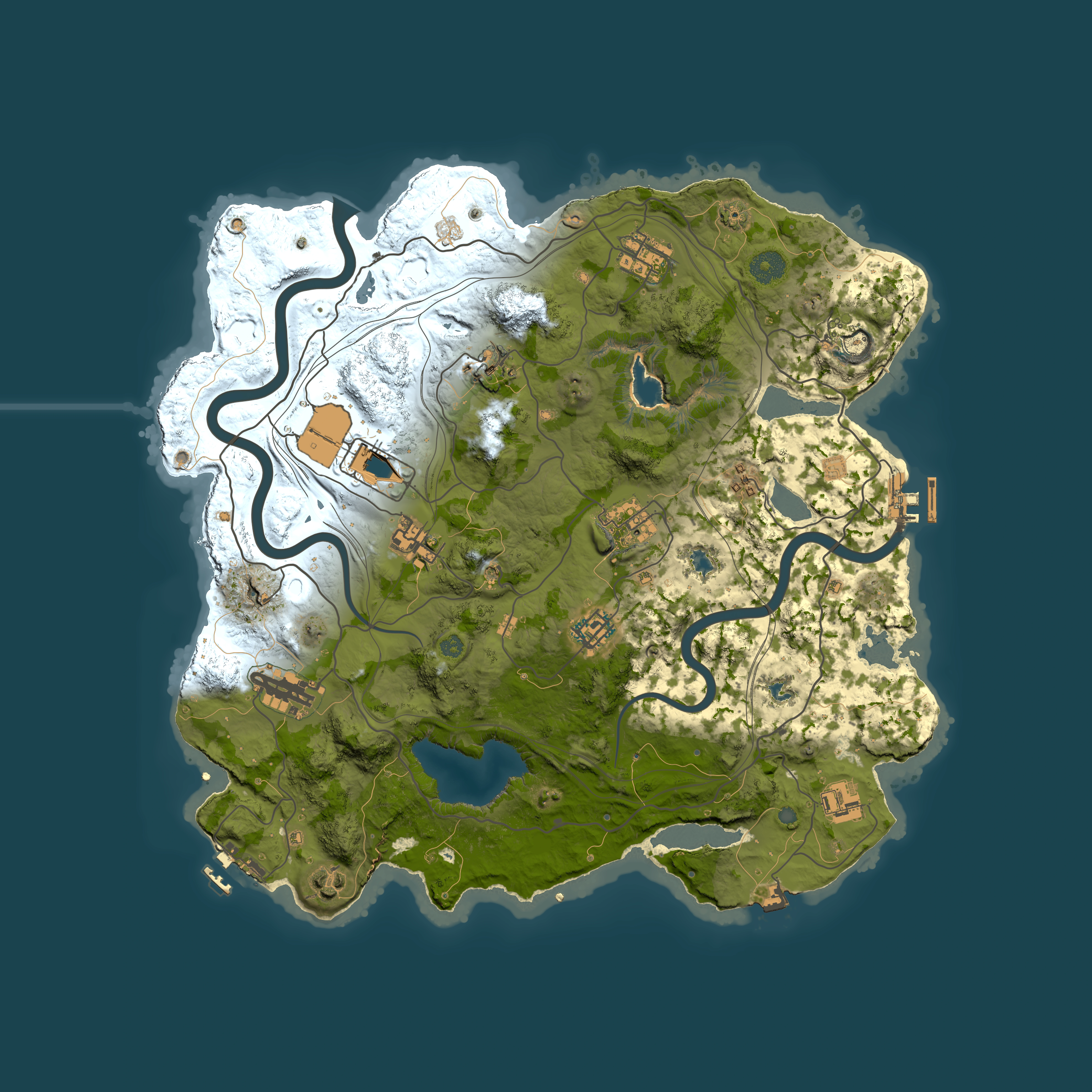 Full top-down render of Rust map seed 1408526022, 3750x3750m
