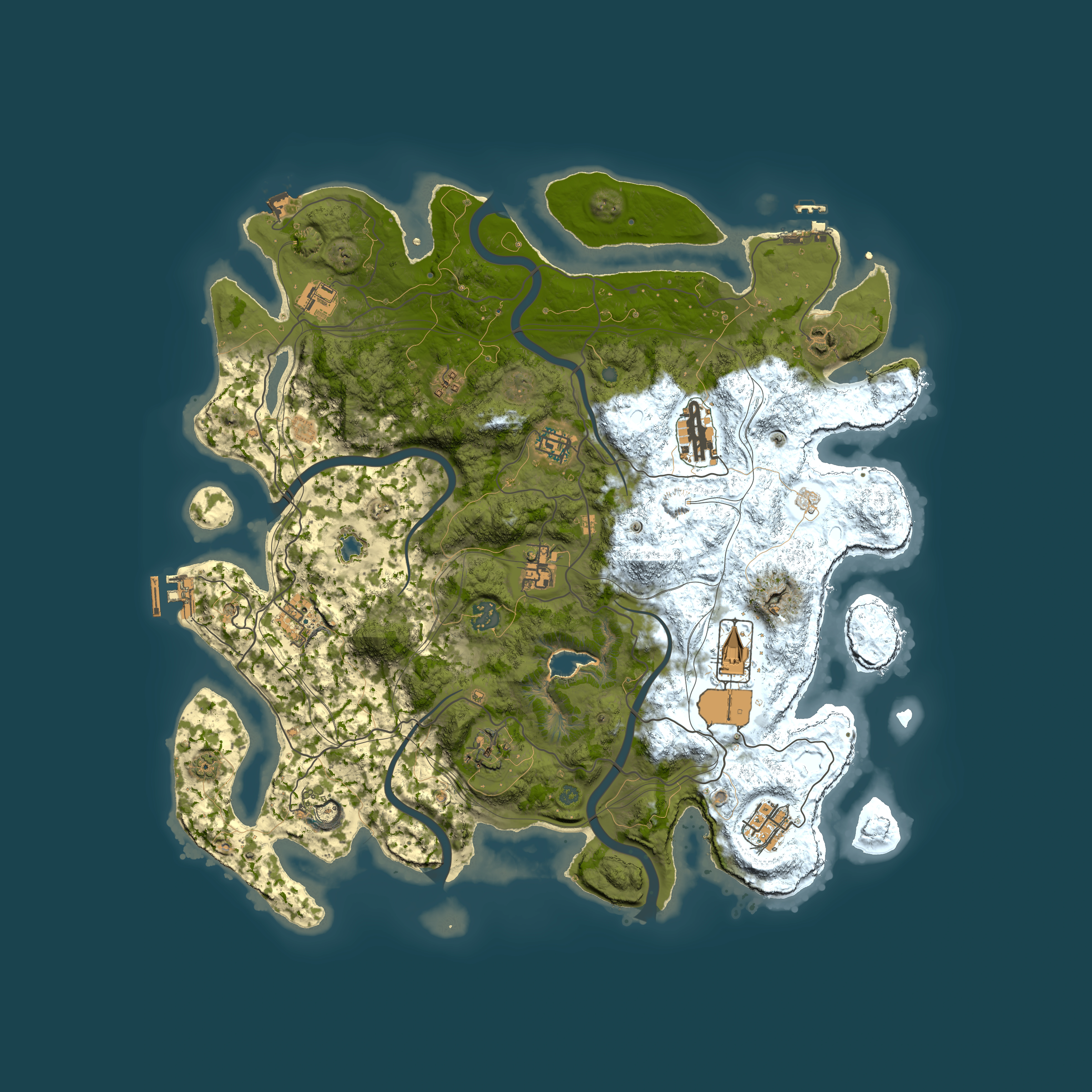 Full top-down render of Rust map seed 0, 4250x4250m