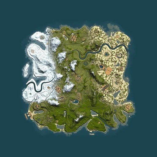 Rust map seed 1337, 4000x4000m top-down preview