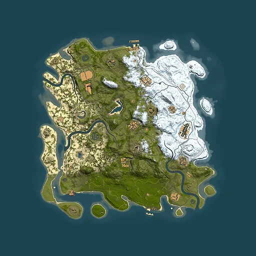 Rust map seed 0, 4250x4250m top-down preview