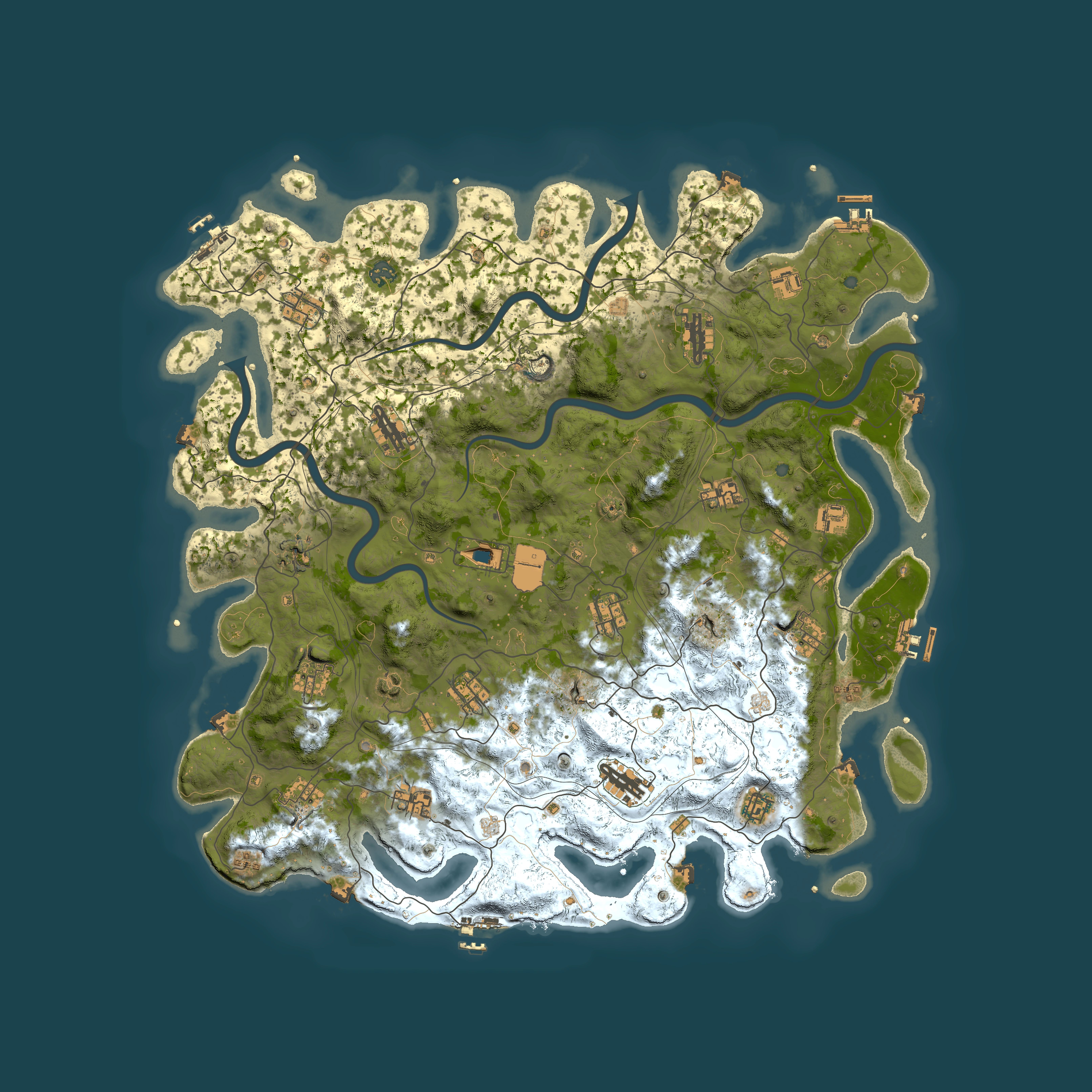 Full top-down render of Rust map seed 1038560290, 4999x4999m