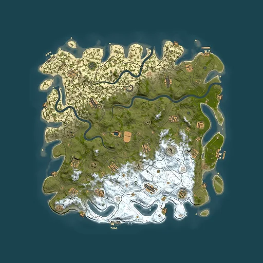 Rust map seed 1038560290, 4999x4999m top-down preview