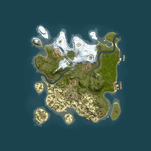 Rust map seed 1382040150, 3000x3000m top-down preview