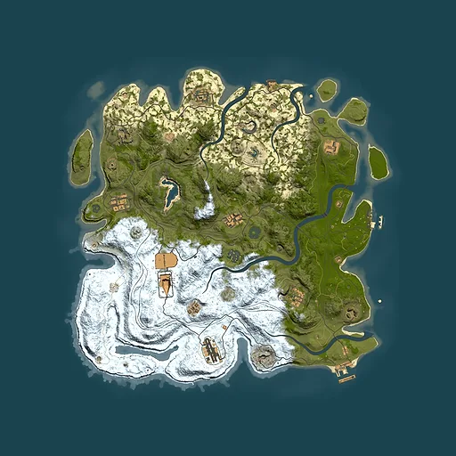 Rust map seed 0, 4250x4250m top-down preview